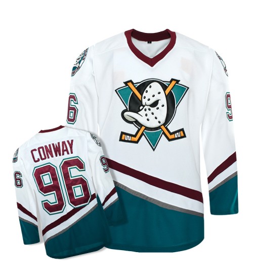 Anaheim Mighty Ducks 96 Charlie Conway Hockey Jersey White